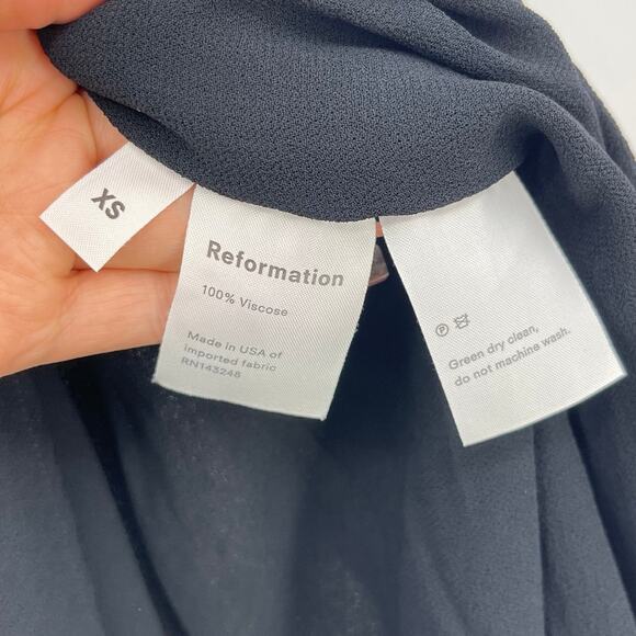 Reformation | Brooke Dress Black Long Sleeve Mini Wrap Dress XS - Picture 11 of 11